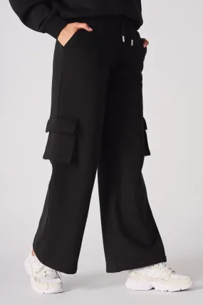 WIDE LEG CARGO JOGGER - BLACK