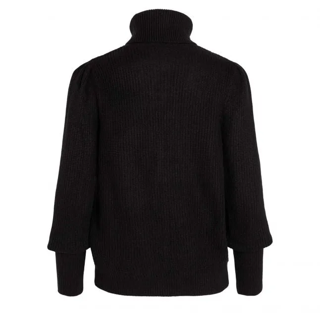 Womens Vila Black Vilou Rollneck Knit