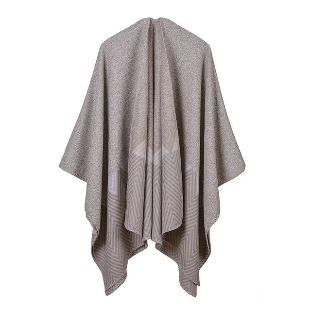 Women's Winter solid Color Fashion Poncho Scarf - 6 Colors