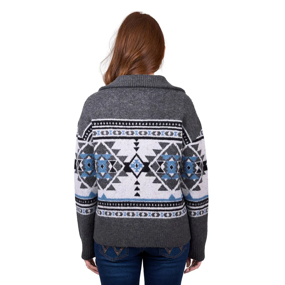 Wrangler Womens 1/4 Zip Jumper | Angie | Charcole
