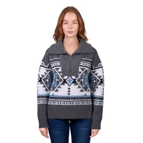 Wrangler Womens 1/4 Zip Jumper | Angie | Charcole