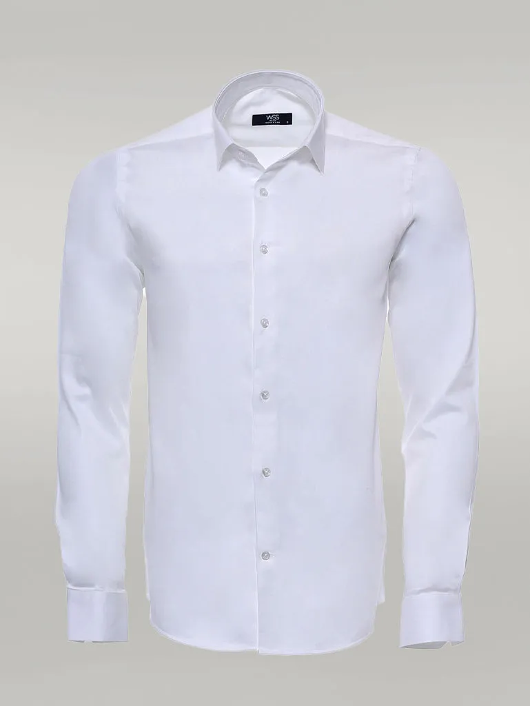 WSS Cream Long Sleeve Slim-Fit Shirt  - Singen