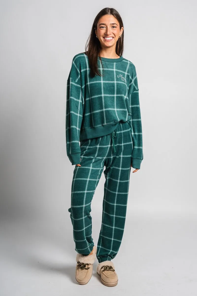 Z Supply plaid joggers noble fir