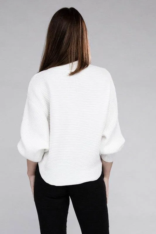 Zenana Viscose Dolman Sleeve Turtleneck Sweater