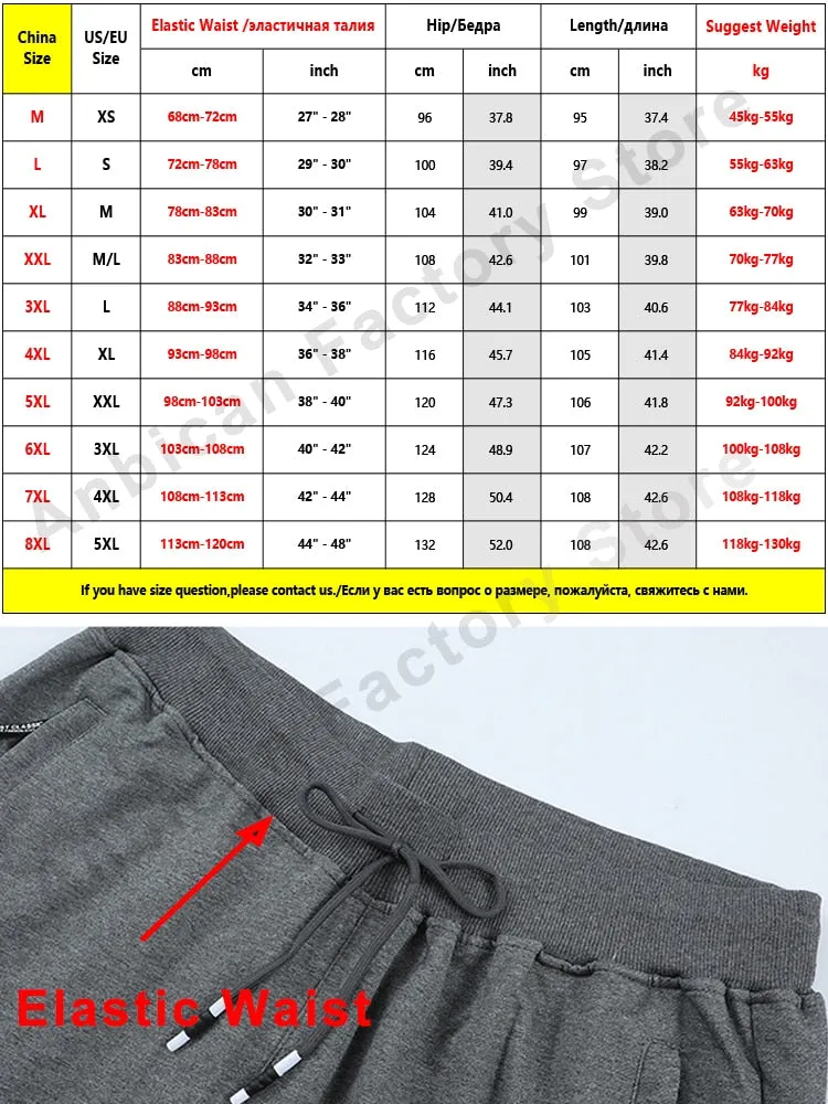 Zip Pockets Straight Cotton Sweatpants Men Sportswear Casual Long Track Pants Male Loose Joggers Trousers